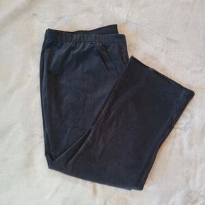 Isaac Mizrahi Live Women Sz 30WP Black Velour Pull On Pants Holiday Dressy Soft